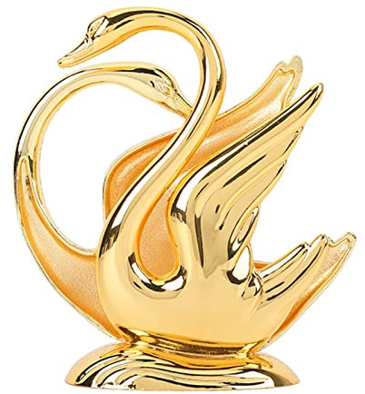 Xnferty Goldener Schwan-Serviettenhalter aus Metall, Goldenes Schwanen-Design, Rostfreie Legierung, Eleganter Metall-Serviettenhalter, Geeigneter Servietten-Organizer für Küchenpicknick