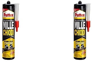 Pattex Millechiodi Forte & Rapido, adesivo di montaggio extra forte che sostituisce viti e fori al muro, adesivo bianco con effetto ventosa in formato cartuccia, 1x400g (Confezione da 2)