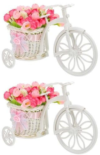 ifundom 2pezzi Supporto Per Piante Forma Di Bicicletta Porta Fiori Artificiali Per Decorazioni Da Balcone Ufficio e Giardino Design Elegante e Materiali Resistenti Per Casa e Accessorio
