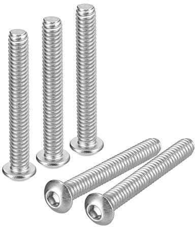 QUARKZMAN 1/4-20x1-7/8 Bouton Tête Douille Capuchon Vis, 20pcs 304 Inox Acier Fixations Hex Boulons Vis, Complet Filetage Hex Entraînement Vis