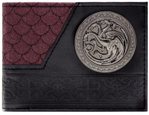 Westeros Game of Stark Thrones Targaryen Feuer & Blut Drache Siegel Geldbörse/Geldbeutel Bi-Fold ID & Karten, Rot