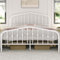 Yaheetech 5ft King Bed Frame Slatted Metal Bed with Crown-inspired Design Headboard/Spacious Under-bed Storage White