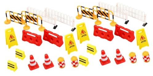 Toyvian 28 Pièces Barricade de signalisation routière Jouets de développement Jouet Casse-tête emblèmes Les Jouets d'enfants Panneaux de signalisation pour Les Enfants Jouets de Chantier