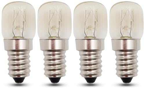 EASYIVY Ampoule Four E14 300 Degré Dimmable, Ampoule pour Lampe de Sel E14 T22, Blanc Chaud 2700K Ampoule Refrigerateur 230V pour Micro-ondes, Four, Lampe à Sel, Frigo, Machine à Coudre, Lot de 4