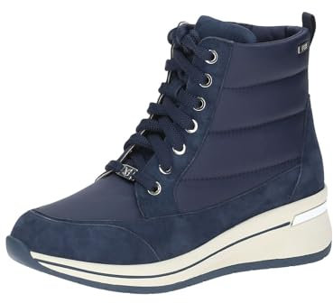 CAPRICE Comfort Damen Sneaker hoch mit Fütterung mit Schnürsenkeln Wasserabweisend, Blau (Ocean Comb), 40 EU
