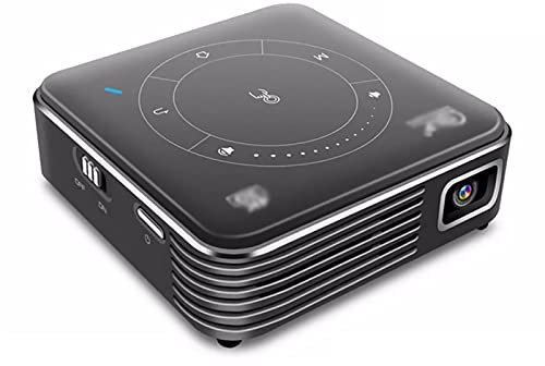 2+16G Mini Projector, 3D Hd Portable Led Projector with Emote Control, Multi-degree Keystone Correction, DLP Display Technology, Support HD-IN High-definition Input, for Family Bedroom