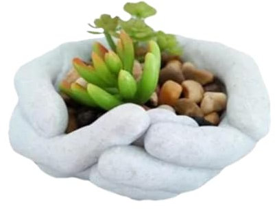 Handgeformter Sukkulenten-Übertopf, Kunstharz-Blumentopf, Sukkulenten-Übertopf, handgefertigter Palmen-Topf, handgeformter kleiner Kaktus-Pflanztopf für Sukkulenten, Blumen