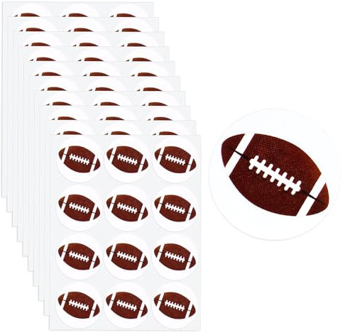 120pcs 1.18 Inch Rugby Stickers for Scrapbooking, 10 Sheets Rugby Decal Self-Adhesive Decorative Seal Stickers Labels Sports Rugby Party Favors for Kids Teens Water Bottle