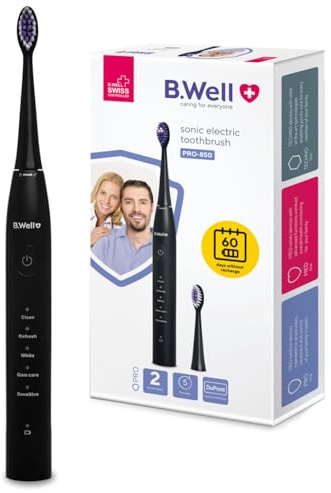 B.Well PRO-850 Brosse à dents sonic - Adultes 5 modes autonomie 2 mois