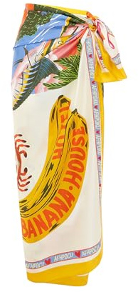 Fhniepan bedruckter langer Sarong für Damen, Strand-Bademoden-Cover-up, Pareo, großer Pashmina-Wickelrock