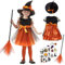 magnetspiele Vestito Strega Bambina, Costume Strega Bambina, Costume da Strega Costume, Strega di Halloween Costume, Vestito Halloween Bambina, per Festa di Cosplay di Carnevale Halloween