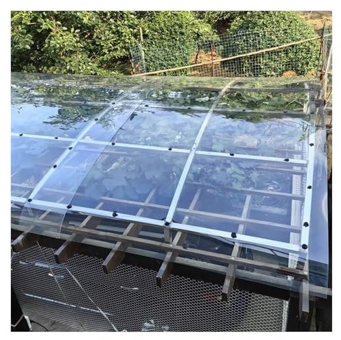 RLINZ Transparente Polycarbonatplatte, Leichte Acryl-Kunststoffplatte, Regensichere Dachabdeckung UV-beständig, für Garage, Balkon, Zaun, Anpassbar(1.22x9m)