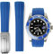 Gummi-Uhrenarmband für Rolex iwc MONTBLANC Grand Seiko Uhrenarmband, Breitling, Omega, Tudor, Longines, Seiko, 20 mm, reißfest, staubdicht, mit Faltschließe, 20 mm, Marineblau