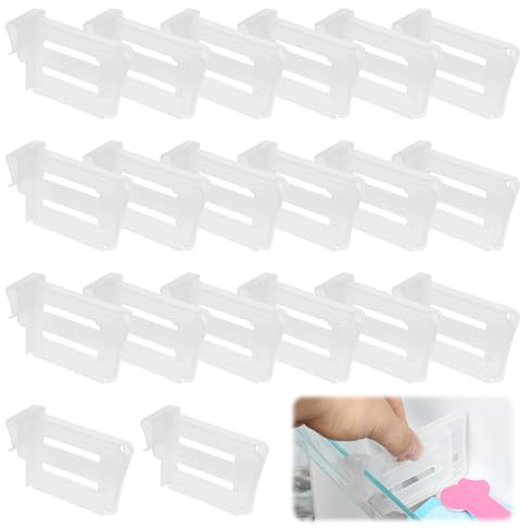 20 Stk Kühlschrank Organizer Tubenhalter & Flaschenhalter Kühlschrank | Aufsteckbar Einstellbar Kühlschrank Seitentür Trenner als Kühlschrank Organizer Trennwände für eine Praktische Lagerung