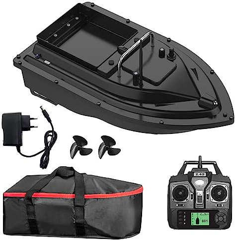 Ailgely Köderboot Futterboot GPS Angelköderboot mit großem Köderbehälter Automatisches Köderboot mit 400-500M Fernreichweite, Nachtangeln 2kg Fischköder mit LED-Licht