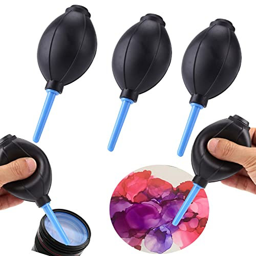 BAOFALI 3 PCS Soft Rubber Alcohol Ink Air Blower Dust Chips Camera Cleaner Craft Arts Painting Drawing Ink Black Blower Pump Hand Held Tool