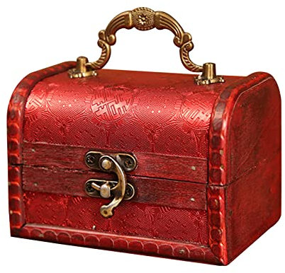YENVWG Scatola di legno orientale per gioielli e accessori, contenitore decorativo in stile country, stile retrò