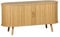 sweeek - Meuble TV scandinave 2 Portes coulissantes. 4 Compartiments. Effet Bois rainuré Naturel. L120 x 40 x 57 cm