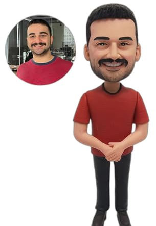 Personalisierte Wackelkopf-Figuren, Ganzkörper-Anpassung, handgefertigte Skulptur für Vater, Mutter, Weihnachten, Valentinstag, Geburtstag, Party, Hochzeit (1 Person)