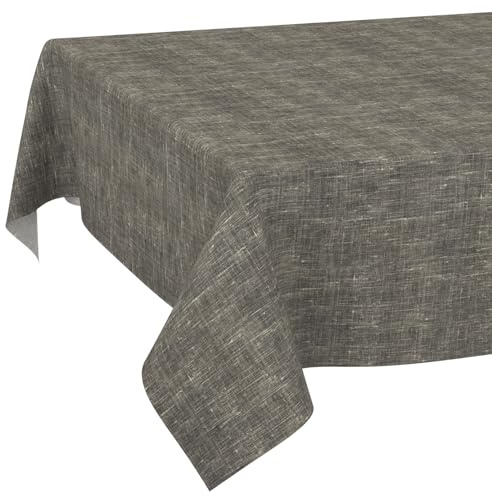 ANRO Tischdecke abwaschbar Leinenoptik Anthrazit 140x100 cm In-/Outdoor | schmutz- & wasserabweisend, pflegeleicht – waschbar bei 30 °C – ideal für Garten, Terrasse & Esszimmer