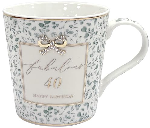 Lesser & Pavey Madelaine 40th Birthday Mug | Tea & Coffee, Hot Drinks, Fine China, Kitchen &Home, Reusable Ceramic, Every Occasion
