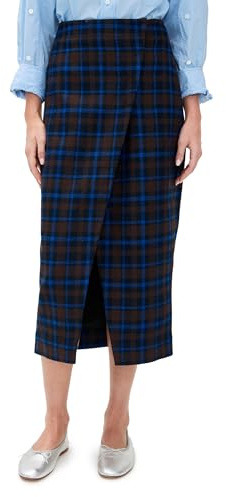 HUNTER BELL Women's Manor Wrap Skirt, Aspen Plaid, 8