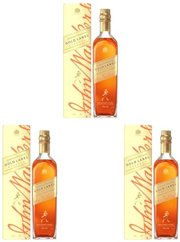 Johnnie Walker Gold Label Blended Scotch Whisky | Schottischer Genuß | aus den vier Ecken Schottlands direkt ins Glas | 40% vol | 700ml Einzelflasche (Packung mit 3)