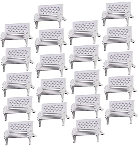 Garneck 20stücke Miniatur Gartenbank Dekorative Parkbänke Mini Haus Accessoires Für Modell Landschaftsplanung Und Miniatur Szenen