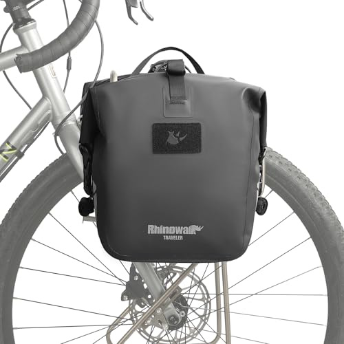 Rhinowalk Fahrrad Gepäckträgertaschen Wasserdicht 6/12/20/25L Fahrradtasche für Gepäckträger Fahrrad Seitentaschen Rolltop Trägertasche Hinterradtasche mit Schultergurt