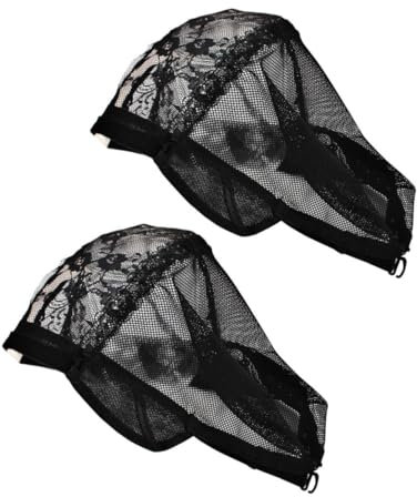 GALPADA 2Pcs Shaped Wig Caps Elastic Mesh Head Covers for Wigs for Halloween Parties Costumes Breathable Comfortable Head Types