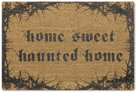 A1 Graphics Ltd Home Sweet Haunted Home Brush Door Mat Front Doormat First Home Couple's Gift Gothic Doormat Spooky Gift Halloween