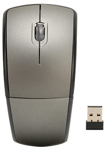 Dioche Klappbare Drahtlose Maus, Faltbare Maus -Reisemauge Tragbare Kompakt 2,4 G Drahtlose Klapp -Travel, 1600DPI Matte Office Gaming für Laptop, Notebook, PC, Computer (Gray)