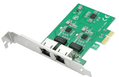 Laikoutd Scheda Gigabit Ethernet Doppia in Metallo per sistemi Nas Scheda Rete Gigabit a Doppia Porta