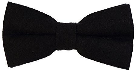 DonDon Herren Fliege 12 x 6 cm Baumwolle gebunden und längenverstellbar schwarz