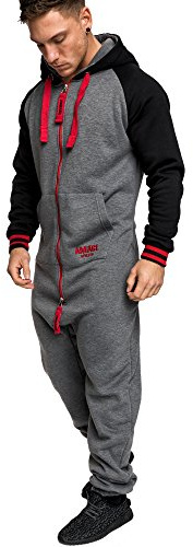 Amaci&Sons Herren Overall Jumpsuit Onesie Jogging Sportanzug Trainingsanzug Jogginganzug 3022