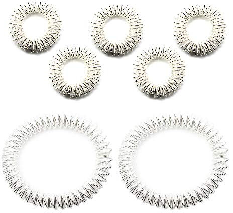 5 Stücke Akupressur Massage Ringe + 2 Stücke Handgelenk Massage Ring, Chinesische Medizin Schmerztherapie Finger Zirkulation Massage Ring Gesundheitsversorgung Werkzeug