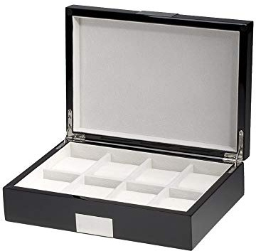 Rothenschild Uhrenbox RS-2022-8BL Fuer 8 Uhren Black