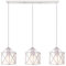 PETITES ECREVISSES Lampadario a Sospensione Vintage 3 Luci Industriale E27 Plafoniera Retro in Metallo gabbia Lampada da soffitto per Cucina Salotto (Bianco)