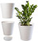 KADAX Pot de Fleurs en Plastique avec Soucoupe Incorporée, Pot de Plantes avec Conception Raffinée pour la Décoration d'Intérieur (30 cm, Ecru)