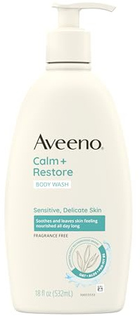 Aveeno Restorative Skin Therapy Sulfate-Free Body Wash for Sensitive, Distressed, Dry Skin, Gentle Cleanser with Oat, Formulated without Parabens, Fragrances & Soaps