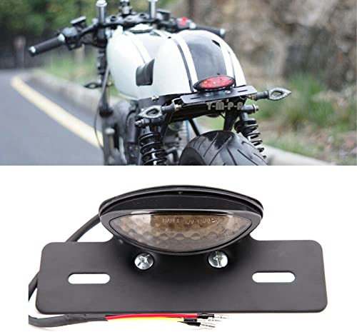 DREAMIZER 19 LED Motorrad Rücklicht Integriertes Nummernschild Bremsleuchte hinten für Racer Bobber Street Bike, Roller, Cruiser, Chopper Dirt Bike ATV (Rauchlinse)