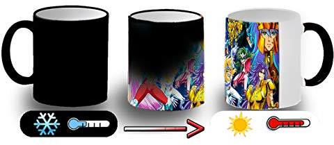 MERCHANDMANIA TAZA MÁGICA CABALLEROS DEL ZODIACO ANIME magic mug