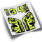 Autocollants fourche Fox 34 Factory 2021 Couleurs WP411 Jaune fluo
