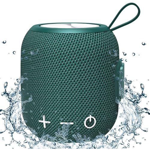 FIGMASU Bluetooth Speaker Portable Speakers Mini Bluetooth 5.0 Dual Pairing Wireless Speakers, 360 HD Surround Sound & Rich Stereo Bass IPX7 Waterproof for Travel, Pool and Outdoor(Green)