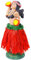 Hang Loose Hula Girl Wackelfigur Auto Armaturenbrett Wackelmädchen Wackel Puppe Doll, Bastrock-Rot,16cm