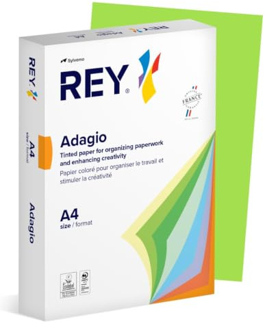 REY® ADAGIO Reprografisches Papier, intensives Grün, 80 g, DIN A4, PEFC™, 500 Blatt/Buntes Papier, Farbiges Kopierpapier/für Büro und Schule