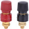 2Pcs M8 Binding Post, 555 Type Brass Terminal Binding Post Pillar Connector Terminal Block Battery Power Junction Stud M8 Thread 0-380V 200A, Black+Red