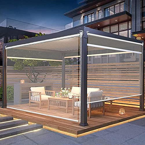 Pergola-Rollo, für den Außenbereich, transparenter Kunststoff, für Balkon, transparente Regenmäntel für Terrasse, Pergola, 80 cm / 100 cm / 120 cm / 140 cm breit (Größe: 80 x 240 cm) 12,7 x 238,9))