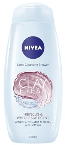 NIVEA - Clay Fresh Body Wash Hibiscus & White Sage Shower Gel with Clay of Natural Origin - 500ml