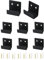 QWORK® 8 Pièces Crochets Mural Robustes avec Vis, Support Robuste en Acier Inoxydable pour Afficher les Carreaux de Céramique, Cadres Photo, Miroir, Noir, 20 mm Largeur Intérieure